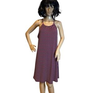 MICHAEL Michael Kors Knee Length Halter Dress Dots Pattern Navy Size Medium EUC